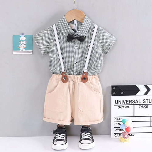 Conjunto De Ropa De Bebé, Camisa, Monos, Pantalones Cortos