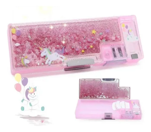 comprar Cartuchera Con Sacapuntas Color Rosa Unicornio