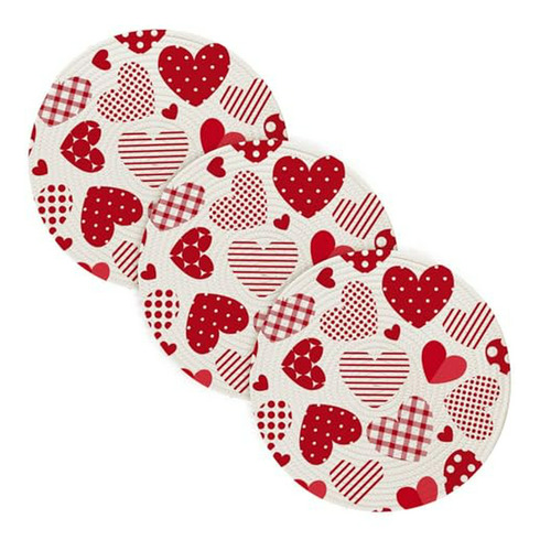 Trivets Corazones San Valentín Set 3 Rejillas De 15  Para Ol