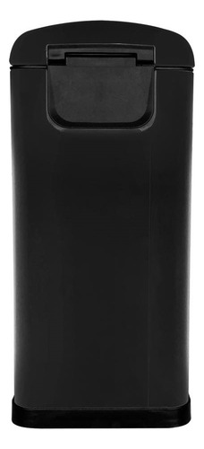 Bote De Basura Metálico 10l Negro Con Pedal