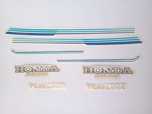 Jogo De Faixas Honda Turuna 125 1981/1982 Azul Lbm
