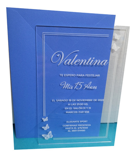 Tarjeta Invitación De Acrílico Transparente 15 Años X 30