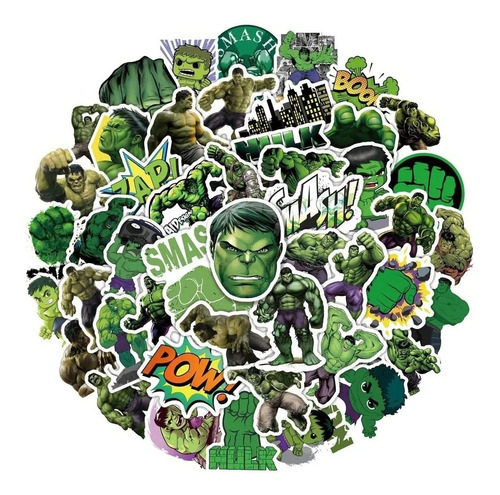 Hulk - Set De 50 Stickers / Calcomanias / Pegatinas