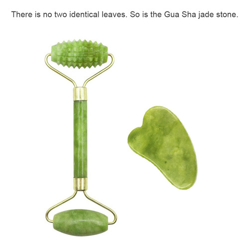 Juego De Raspado Jade Roller & Gua Sha Board Con Piedras De