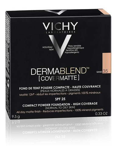 Polvo Compacto Vichy Covermatte Dermablend Tono Sand 35 9.5g