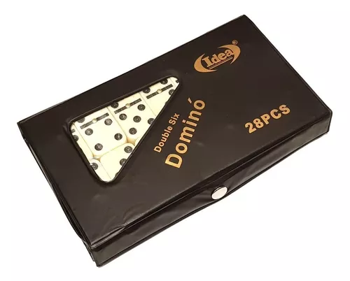 Jogo Domino de Osso Profissional Grande 54x27x12mm Com Estojo 28