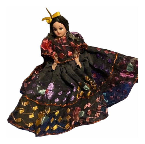 Muñeca Antigua Con Vestido Regional Chiapaneco