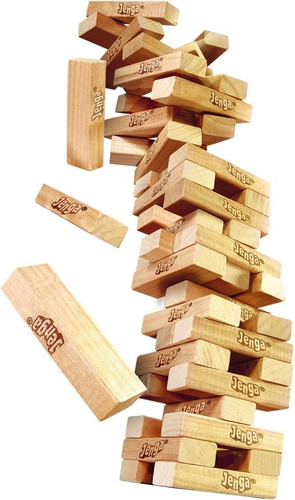 Juego De Mesa Jenga Clásico: Apila Bloques En Torre Hasbro