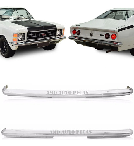 Par Parachoque Dianteiro + Traseiro Opala Caravan 75 79 Chapa 1,5# Wolf