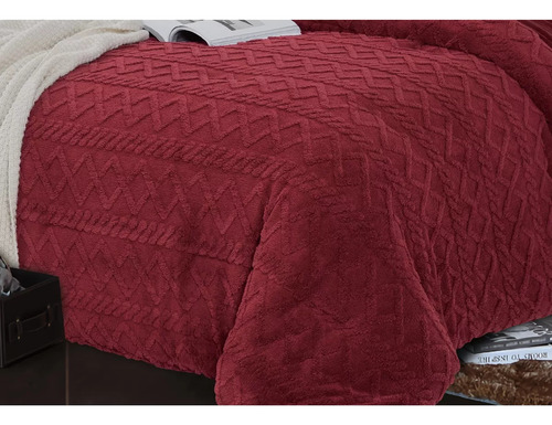 Cobertor Cubrecama Con Chiporro Invierno Trenzado +2 Fundas