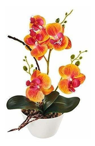 Flores De Seda Con Maceta De 31 Cm De Altura Orquídea Artifi
