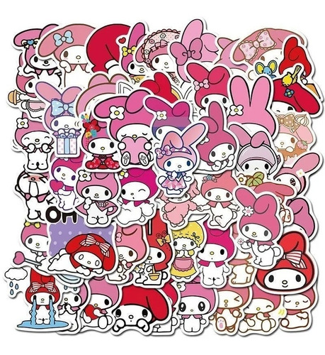 Imagen 7 de 7 de My Melody - Set De 50 Stickers / Calcomanias / Pegatinas