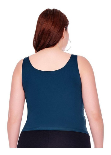 143395 Top Blusa Ilusion Plisada Ajustada Escote Suave Extra