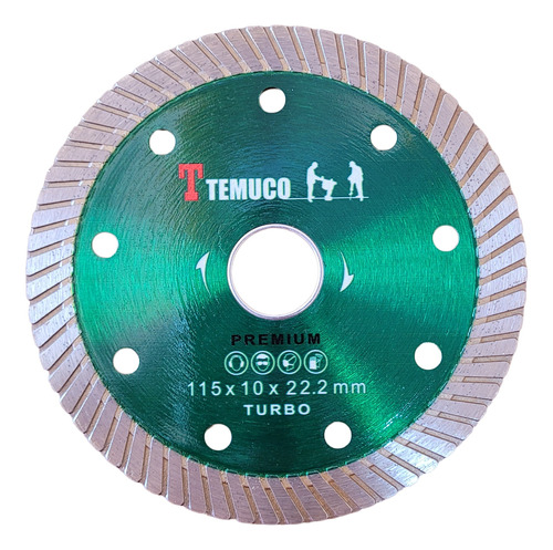 Disco De Corte Temuco Turbo Fino 115mm X 1.0mm Premium