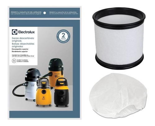 Kit Sacos, Filtro E Touca P/ A20 Fab Após 2010 Electrolux