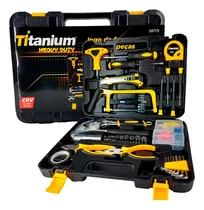 Comprar Jogo De Ferramentas Manuais 134 Peças Com Maleta Titanium Cor Unic