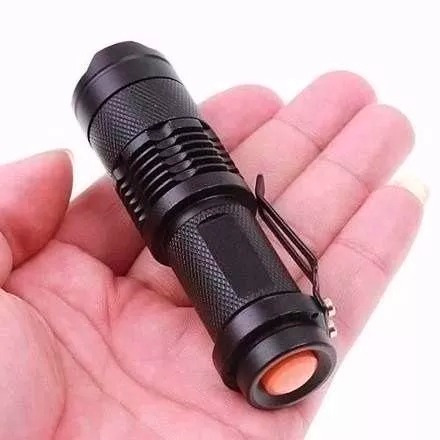 Mini Lanterna Led Cree Q5 Tatica Recarregavel Com 2 Baterias