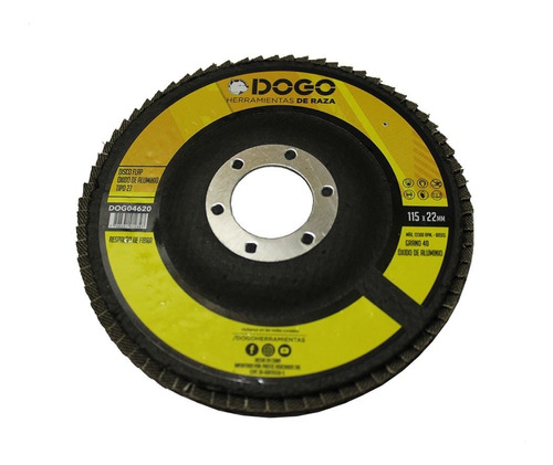 Disco Flap Dogo Oxido De Aluminio 115x25mm Grano 40 R/fibra