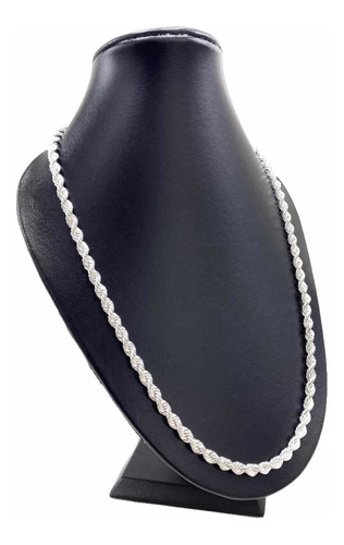 Cadena De Plata Fina Hombre Tejido Torsal Grueso 60 Cm X 7mm