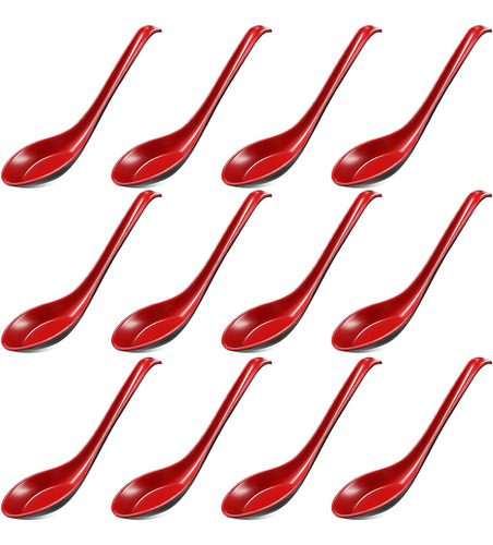 12 Piezas Cucharas Asiáticas Para Sopa Gancho Cucharas Pa...
