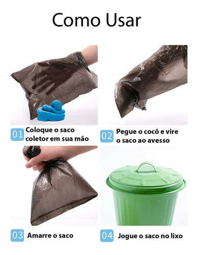 Imagem 6 de 6 de Kit Higienico Cata Caca Coco Pet Cachorro Gato C/ Refil