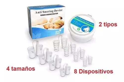 Dispositivos antirronquidos de dilatador nasal mediano - 8 orificios nasales  suaves para roncar - Tapón de ronquidos - Solución para ronquidos - Conos  nasales para dejar de roncar