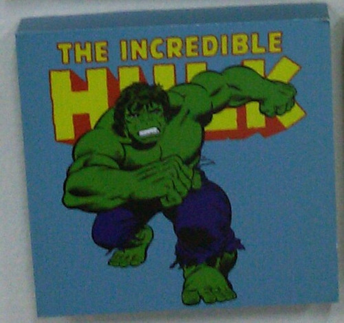 Mini Quadro De Madeira Marvel Comics Hulk Bruce Banner