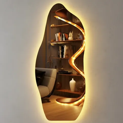 Espelho 170x70 Orgânico Led Grande Corpo Inteiro Luxo Led Quente