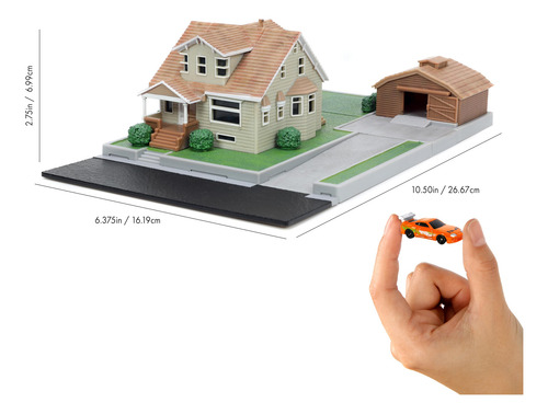 Diorama Dom Toretto Con 2 Autos Fast Furious 4.2 Cm