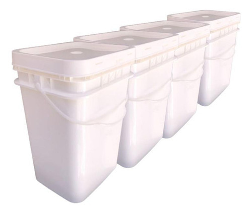 Pote para alimentos Nastripack Balde para plantar flores 20l retangular 4 pçs 20L branco