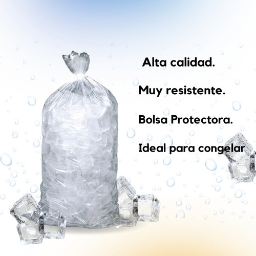 1 Kilo Bolsa De Hielo Transparente Para 5 Kg 30x60 Cm