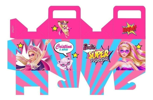 Kit Imprimible Barbie Super Princesa Candy Bar Cotillon 2x1