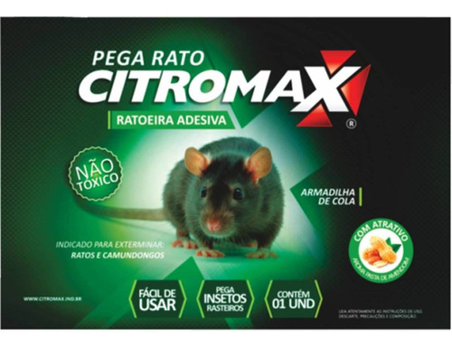 Ratoeira Adesiva Pega Rato Citromax Atóxico Cola Roedores 