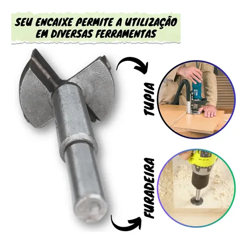 Fresa Tupia Broca Tipo Forstner 35mm Dobradiça Armário Widea