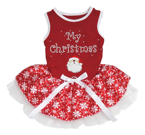Vestido Petitebella My Christmas Papá Noel Para Cachorro Sno
