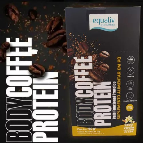 Body Coffee Protein Caixa C 10 Sachês 15g - Sabor: Vanilla Vanilla Com Notas De Avelã