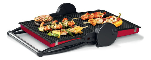 Parrilla Grill Placas Antiadherentes Bosch 3 En 1 Color Rojo