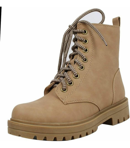 Botas Dama Casuales Urbanas Combate Botín Cómodos Lug Dpaf05