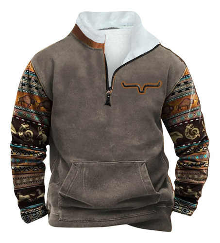 Sudadera Casual Con Capucha R Para Hombre, Estampado Étnico