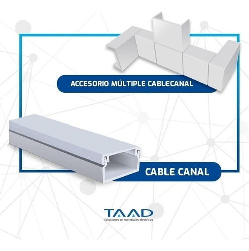 Caja Rectangular Para Cable Canal Alto Impacto Taad Pack X20