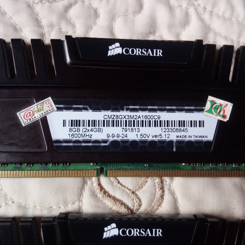 Imagem 5 de 5 de Memoria Ram 8gb (2x4gb) Ddr3 Corsair 1600mhz Vengeance Black