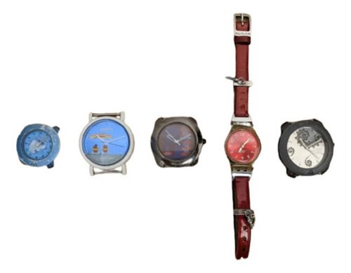 Lote De 5 Relojes Benetton, Swatch Y Paddle Watch