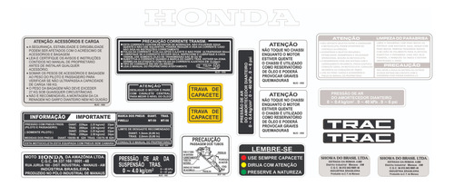 Adesivos  Advertência Honda Cbx 750 Metalizado Premium