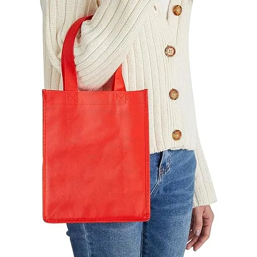 Bolsas De Tela No Tejida Rojas Compras De Comestibles (...