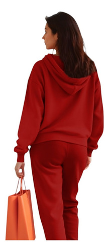 Conjunto Pants Deportivo Dama 2 Piezas Fashion Sport Ls2023r Rojo Lisa Gd