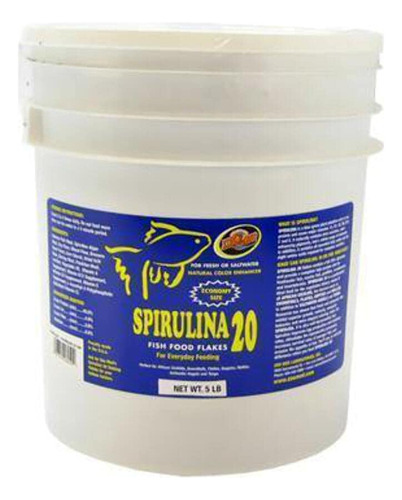 Zoo Med Spirulina 20 Copos De Comida Para Pescado (5 Lb)