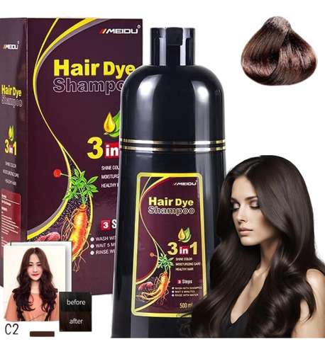 Shampoo Tinte Para Cabello Cubre Canas Mujer Y Hombre