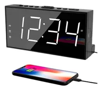 Comprar Reloj Despertador De 2 Alarmas De Pantalla Grande Led Usb