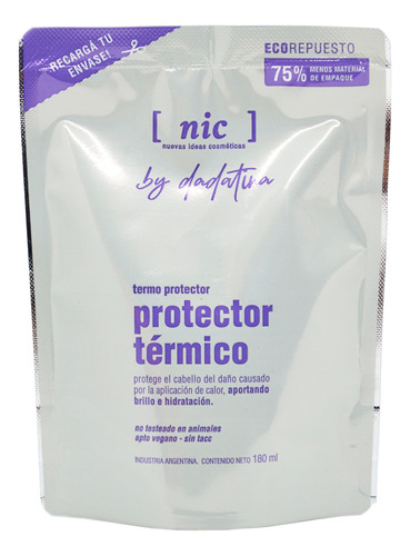 Nic By Dadatina Refill Protector Térmico Capilar Pelo 180ml