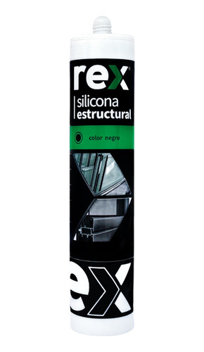 Silicona Estructural Negra Cartucho 300ml Rex 30421